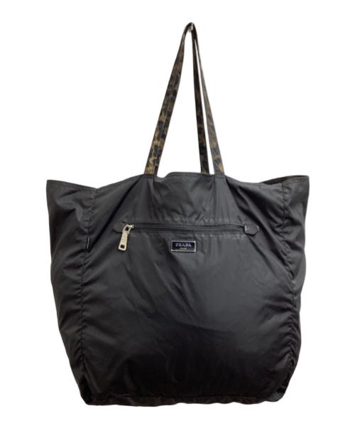 PRADA（プラダ）PRADA  (プラダ) ナイロンレオパード柄エコバッグ / nylon leopard print eco bag / イタリア製 / Made In Italy ブラウンの古着・服飾アイテム