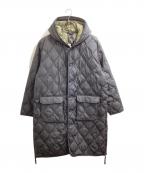 TAIONタイオン）の古着「ミリタリー フード ダウンコート / Hooded military down coat / TAION-106BML-LONG」｜ブラック×カーキ
