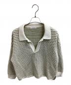 MACPHEEマカフィー）の古着「ギマコットン プルオーバーロングスリーブポロ / 12-02-42-02212」｜ホワイト×イエロー