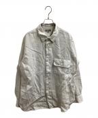 MARGARET HOWELLマーガレットハウエル）の古着「COMPACT LINEN TWILLシャツ / 22SS / 579-2150013」｜ベージュ