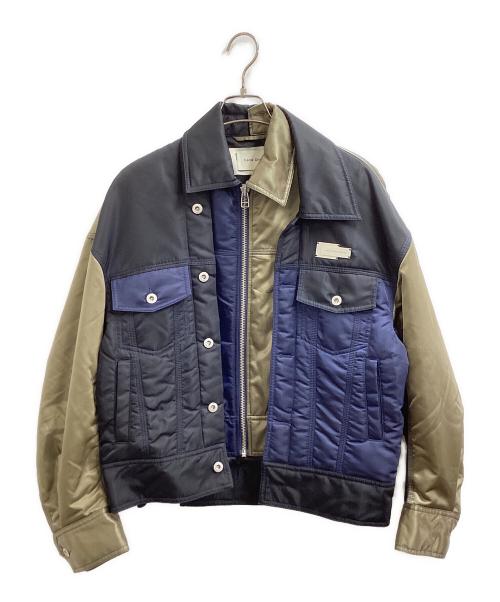 FenG CHen WANG（フェンチェンワン）FENG CHEN WANG (フェンチェンワン) FCW DECONSTRUCTED NYLON PANELLED JACKET / FMF14JK32 カーキ×ネイビー サイズ:XSの古着・服飾アイテム