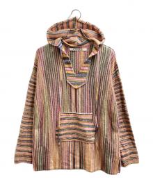 PERVERZE（パーバーズ）の古着「Drawing Border Knit / ドローイングボーダーニット / ニットパーカー」｜マルチカラー