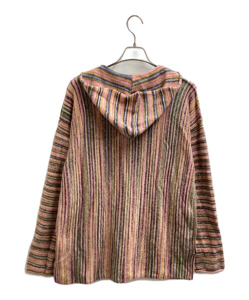 PERVERZE（パーバーズ）PERVERZE　 (パーバーズ) Drawing Border Knit / ドローイングボーダーニット / ニットパーカー マルチカラー サイズ:Fの古着・服飾アイテム