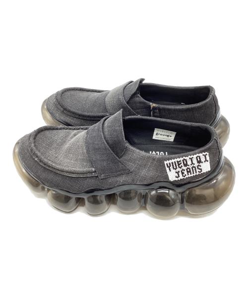 grounds（グラウンズ）grounds (グラウンズ) YUEQI QI (ユェチ チ) recycled denim loafer ブラック サイズ:26cmの古着・服飾アイテム