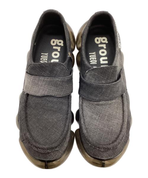 grounds（グラウンズ）grounds (グラウンズ) YUEQI QI (ユェチ チ) recycled denim loafer ブラック サイズ:26cmの古着・服飾アイテム