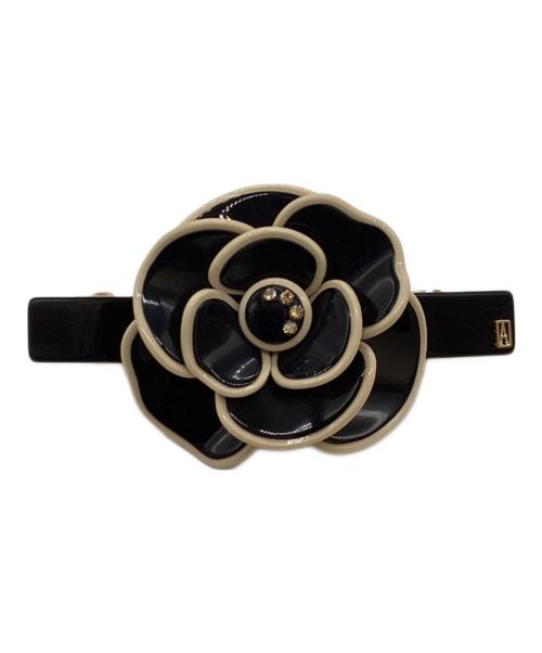 ALEXANDRE de Paris（アレクサンドルドゥパリ）ALEXANDRE de Paris (アレクサンドルドゥパリ) Camellia Barrette Black / カメリアバレッタ ブラック / Made in FRANCE / フランス製 ブラックの古着・服飾アイテム