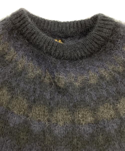 BATONER（バトナ―）BATONER MOHAIR NORDIC CREW NECK KNIT NAVY / モヘア クルーネックニット ノルディック柄 ネイビー / BN-22FL-048 / Made in JAPAN / 日本製 ネイビー サイズ:2の古着・服飾アイテム