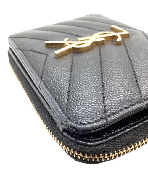 Saint Laurent Paris（サンローランパリ）Saint Laurent Paris (サンローランパリ) CASSANDRE MATELASSE / カサンドラマトラッセ コンパクトジップアラウンドウォレット ブラックの古着・服飾アイテム