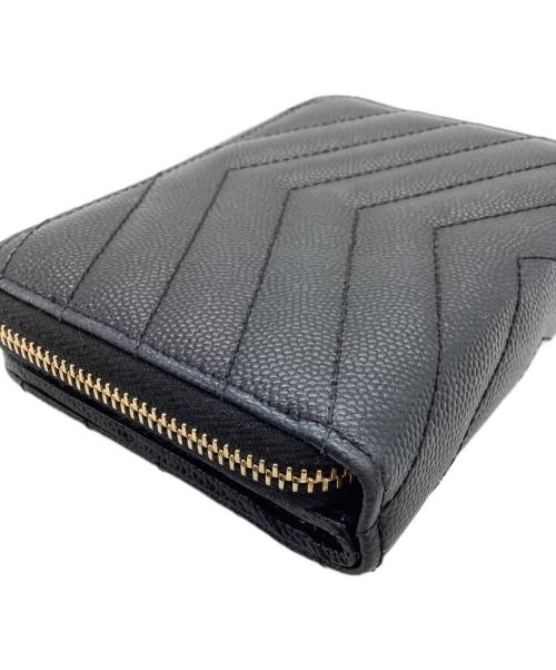 Saint Laurent Paris（サンローランパリ）Saint Laurent Paris (サンローランパリ) CASSANDRE MATELASSE / カサンドラマトラッセ コンパクトジップアラウンドウォレット ブラックの古着・服飾アイテム