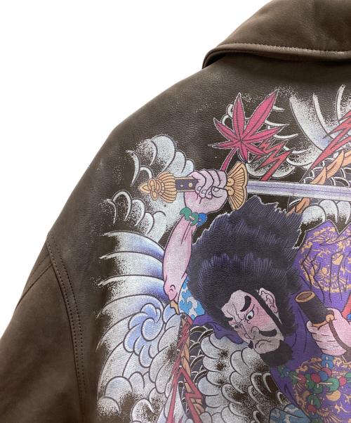 PALACE（パレス）PALACE (パレス) Susanoo Leather Flight Jacket / スサノオレザーフライトジャケット / 25AW ブラウン サイズ:XLの古着・服飾アイテム