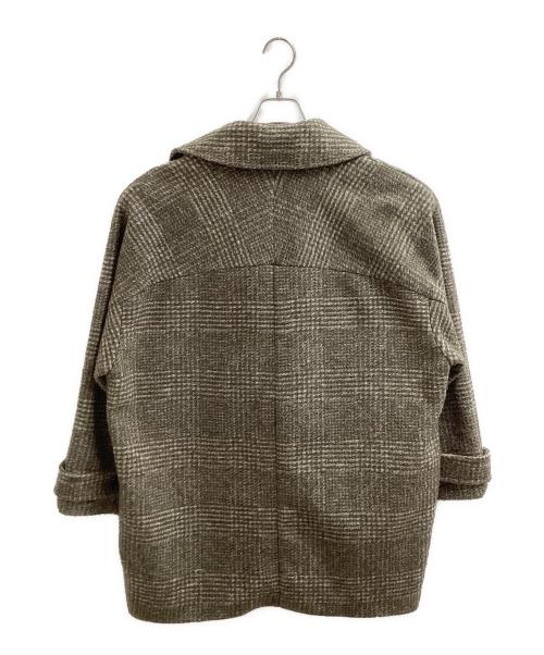 Spick and Span（スピック＆スパン）Spick and Span (スピックアンドスパン) Wスライバーチェックハーフコート / 23020200204040 オリーブ サイズ:36の古着・服飾アイテム