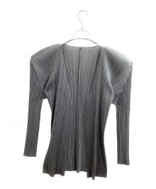 PLEATS PLEASE（プリーツプリーズ）の古着「プリーツカーディガン / PP04-J0607」｜グレー