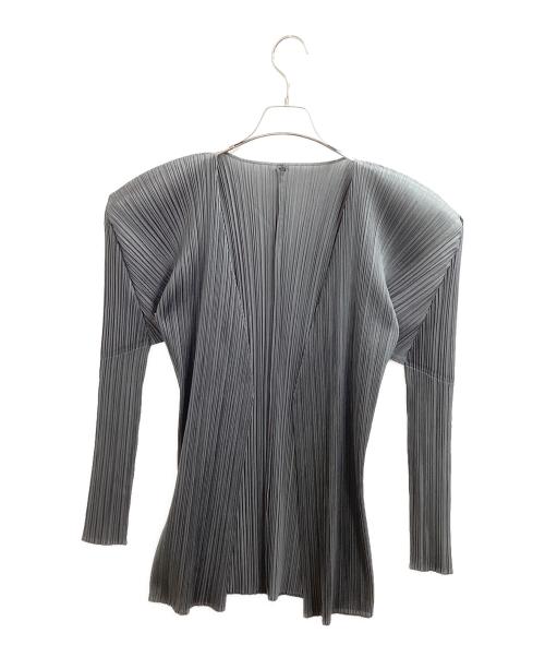 PLEATS PLEASE（プリーツプリーズ）PLEATS PLEASE (プリーツプリーズ) プリーツカーディガン / PP04-J0607 グレー サイズ:3の古着・服飾アイテム