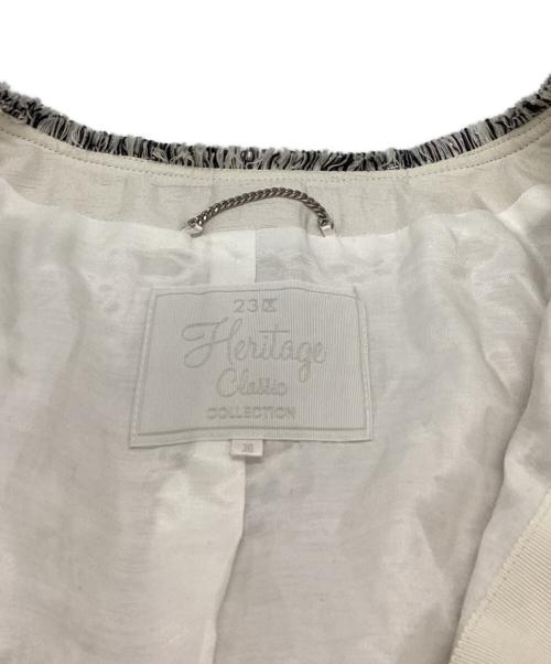 23区（ニジュウサンク）23区 (ニジュウサンク) ツイードセットアップ　/　JK W0 KS 0113　/　 Heritage Classic Collection　/　CRARENSON社製 アイボリー サイズ:36の古着・服飾アイテム