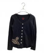 Vivienne Westwood RED LABELヴィヴィアンウエストウッドレッドレーベル）の古着「オーブプリントカーディガン / 357-01-32054」｜ブラック