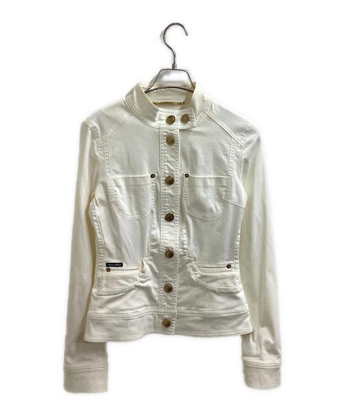DOLCE & GABBANA（ドルチェ＆ガッバーナ）DOLCE & GABBANA (ドルチェ＆ガッバーナ) 金ボタンスタンドカラージャケット ホワイト サイズ:36の古着・服飾アイテム