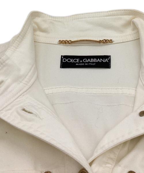 DOLCE & GABBANA（ドルチェ＆ガッバーナ）DOLCE & GABBANA (ドルチェ＆ガッバーナ) 金ボタンスタンドカラージャケット ホワイト サイズ:36の古着・服飾アイテム