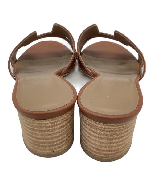 HERMES（エルメス）HERMES (エルメス) オアジスHロゴサンダル / 071002Z /  ブラウン サイズ:37 1/2の古着・服飾アイテム