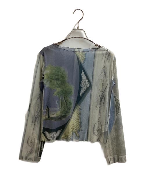 sahara（サハラ）SAHARA (サハラ) ART シアートップス / 01-TP001-22-02 ブルー サイズ:FREEの古着・服飾アイテム