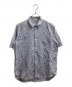 COMME des GARCONS HOMMEコムデギャルソン オム）の古着「ペイントシャツ」｜ホワイト×ブルー