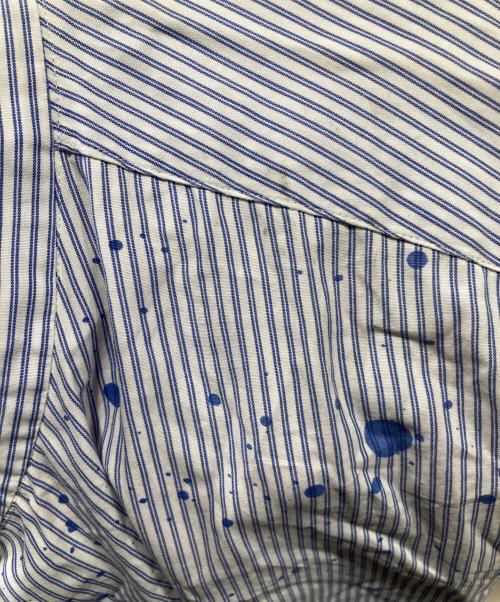 COMME des GARCONS HOMME（コムデギャルソン オム）COMME des GARCONS HOMME (コムデギャルソン オム) ペイントシャツ / ストライプ / 半袖シャツ ホワイト×ブルー サイズ:不明の古着・服飾アイテム