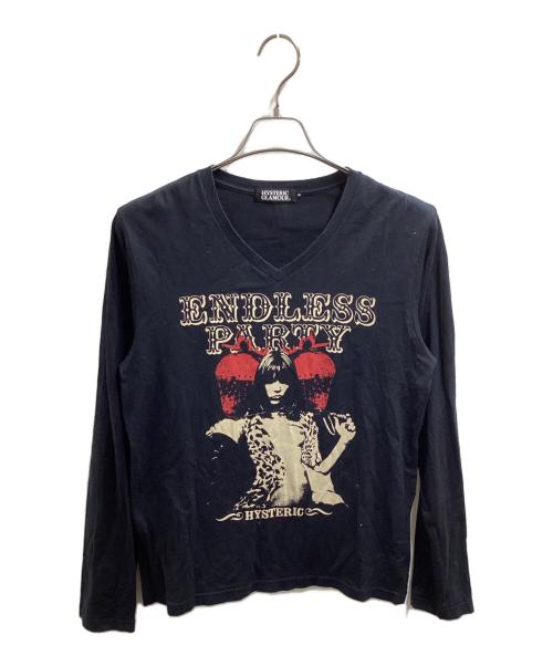 Hysteric Glamour（ヒステリックグラマー）Hysteric Glamour　 (ヒステリックグラマー) ENDLESS PARTY GIRL / プリントカットソー ブラック サイズ:Mの古着・服飾アイテム
