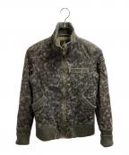 Hysteric Glamourヒステリックグラマー）の古着「ミリタリージャケット / ワッペン リブブルゾン / レオパード柄」｜カーキ