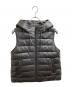 MOTOMACHI Zelal（モトマチゼラール）の古着「Soft Lamb Leather Hooded Down Vest with Round Hem Accent / ソフトラムレザー ラウンドヘムアクセント フーディーダウンベスト / 244-4388」｜グレー