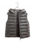 MOTOMACHI Zelal Soft Lamb Leather Hooded Down Vest with Round Hem Accent / ソフトラムレザー ラウンドヘムアクセント フーディーダウンベスト / 244-4388：10000円