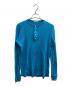AURALEE（オーラリー）の古着「ORGANIC SOFT RIB HENLEY NECK L/S TEE BLUE / オーガニック ソフトリブ ヘンリーネック ロングスリーブ Tシャツ ブルー / A24SP01OT / Made in JAPAN / 日本製」｜ブルー