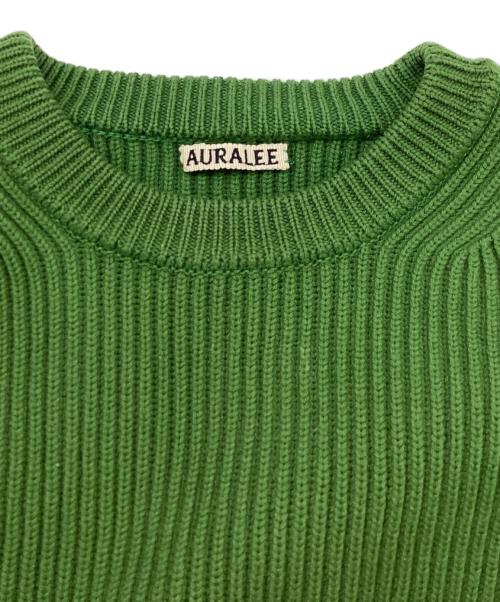 AURALEE（オーラリー）AURALEE (オーラリー) SUPER FINE WOOL RIB KNIT BIG PO / スーパーファインウールリブニット / クルーネックニット グリーン サイズ:4の古着・服飾アイテム