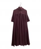 ENFOLDエンフォルド）の古着「PEライトジョーゼット スカーフ NECK DRESS　/　300FA433-1590」｜レッド