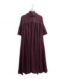 ENFOLD（エンフォルド）の古着「PEライトジョーゼット スカーフ NECK DRESS　/　300FA433-1590」｜レッド