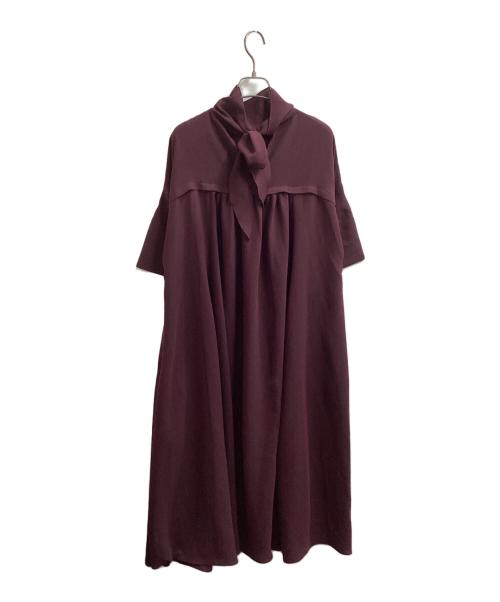 ENFOLD（エンフォルド）ENFOLD (エンフォルド) PEライトジョーゼット スカーフ NECK DRESS　/　300FA433-1590 レッド サイズ:38の古着・服飾アイテム
