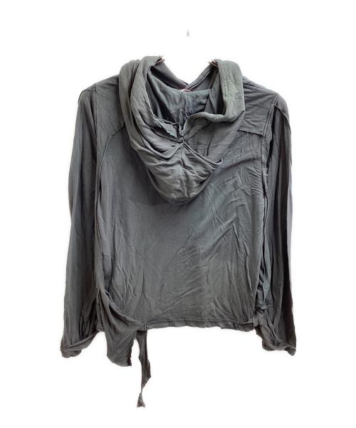 DIESEL（ディーゼル）DIESEL (ディーゼル) T-AGO　ダメージフードカットソー　A14794　 グレー サイズ:Mの古着・服飾アイテム