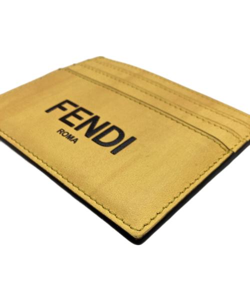 FENDI（フェンディ）FENDI (フェンディ) FENDI Logo Leather Card Case Yellow / フェンディ ロゴ レザー カードケース イエロー / Made in ITALY / イタリア製 イエローの古着・服飾アイテム