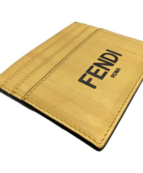 FENDI（フェンディ）FENDI (フェンディ) FENDI Logo Leather Card Case Yellow / フェンディ ロゴ レザー カードケース イエロー / Made in ITALY / イタリア製 イエローの古着・服飾アイテム