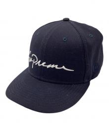 SUPREME×New Era（シュプリーム×ニューエラ）の古着「CLASSIC SCRIPT CAP / クラシック スクリプト キャップ / コラボキャップ / 18AW」｜ネイビー