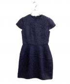 YOKO CHANヨーコチャン）の古着「ツイード コクーンワンピース / 日本製 / 17AW」｜ネイビー