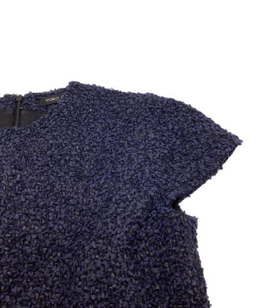 YOKO CHAN（ヨーコチャン）YOKO CHAN (ヨーコチャン) ツイード コクーンワンピース / 日本製 / 17AW ネイビー サイズ:38の古着・服飾アイテム