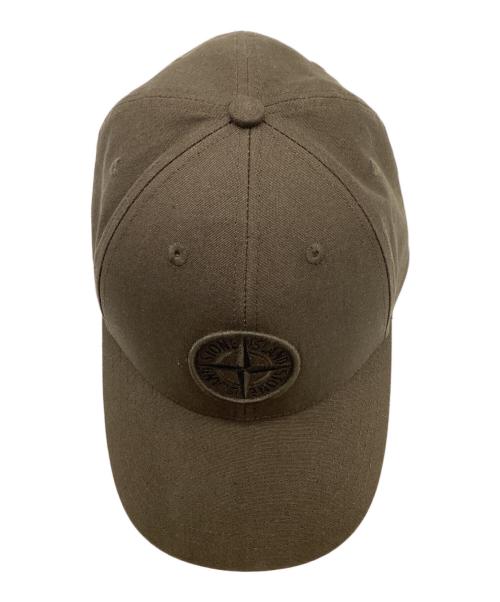 STONE ISLAND（ストーンアイランド）STONE ISLAND (ストーンアイランド) Logo cotton baseball cap / ロゴ エンブロイダリー ベースボール キャップ  オリーブの古着・服飾アイテム