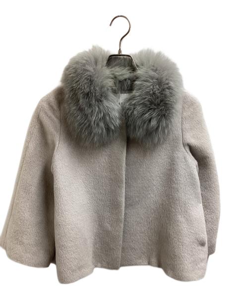 ANAYI（アナイ）ANAYI (アナイ) アルパカファー付きショートコート / 日本製 グレー サイズ:36の古着・服飾アイテム