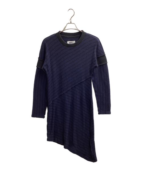 MM6 Maison Margiela（エムエムシックスメゾンマルジェラ）MM6 Maison Margiela Stripes Wool Long Sleeves Medium Dresses NAVY / ストライプ ウール 長袖 ミディアムドレス ネイビー / S32CU0067 S23520 サイズ:Sの古着・服飾アイテム