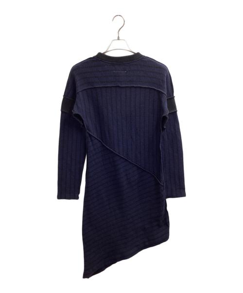 MM6 Maison Margiela（エムエムシックスメゾンマルジェラ）MM6 Maison Margiela Stripes Wool Long Sleeves Medium Dresses NAVY / ストライプ ウール 長袖 ミディアムドレス ネイビー / S32CU0067 S23520 サイズ:Sの古着・服飾アイテム