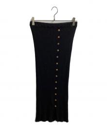BASERANGE（ベースレンジ）の古着「24AW / DANDE SKIRT / リブスカート / フランス製 / MADE IN FRANCE」｜ブラック