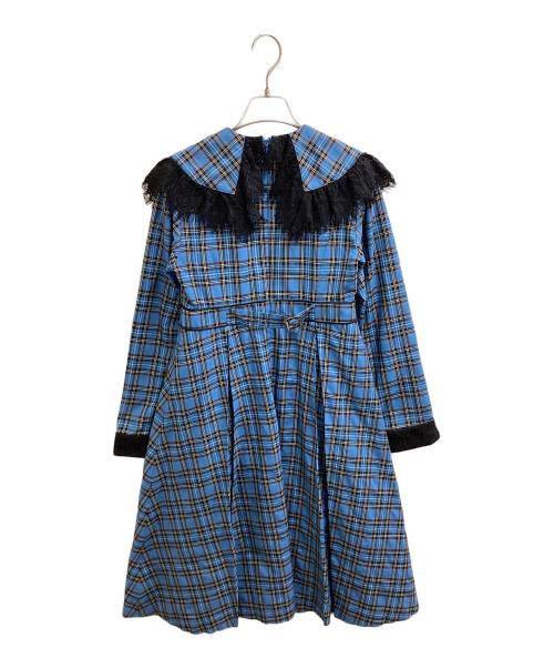 PAMEO POSE（パメオポーズ）PAMEO POSE (パメオポーズ) Big Collar Plaid Dress ブルー サイズ:Freeの古着・服飾アイテム