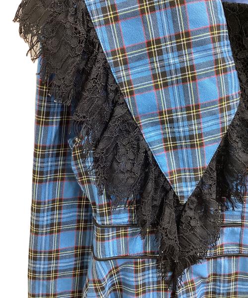 PAMEO POSE（パメオポーズ）PAMEO POSE (パメオポーズ) Big Collar Plaid Dress ブルー サイズ:Freeの古着・服飾アイテム