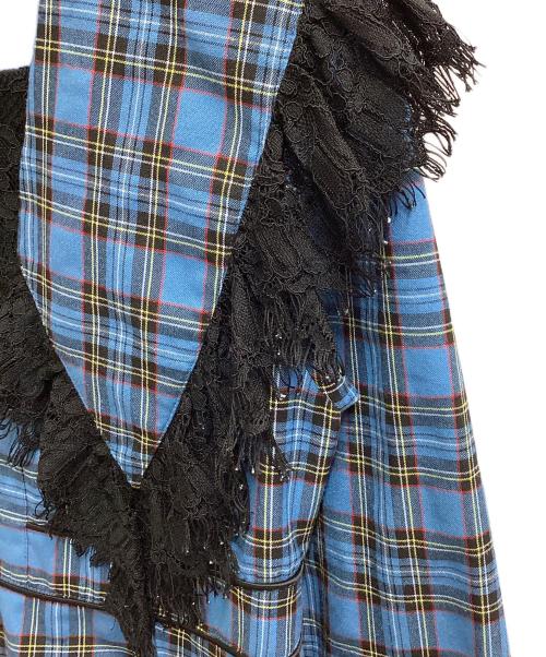 PAMEO POSE（パメオポーズ）PAMEO POSE (パメオポーズ) Big Collar Plaid Dress ブルー サイズ:Freeの古着・服飾アイテム