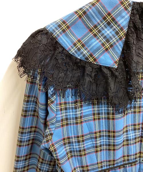PAMEO POSE（パメオポーズ）PAMEO POSE (パメオポーズ) Big Collar Plaid Dress ブルー サイズ:Freeの古着・服飾アイテム