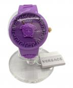 VERSACEヴェルサーチェ）の古着「メデューサラバーウォッチ/C1-VE8J/ラバーベルト」｜パープル
